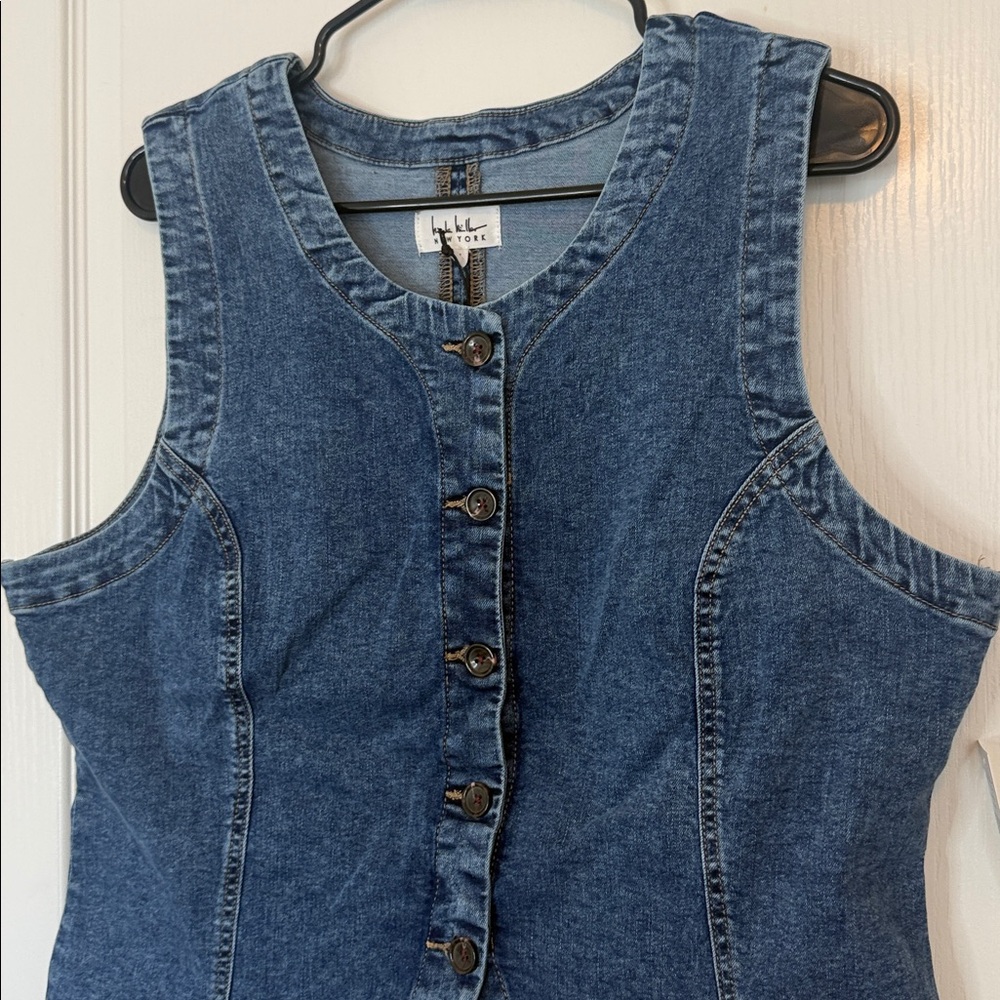 Nicole Miller Stretch Denim Vest XL - Picture 2 of 11